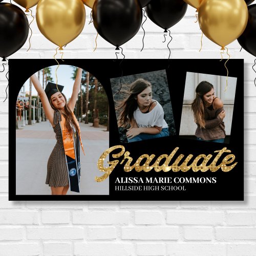Graduate Golden Photo Banner