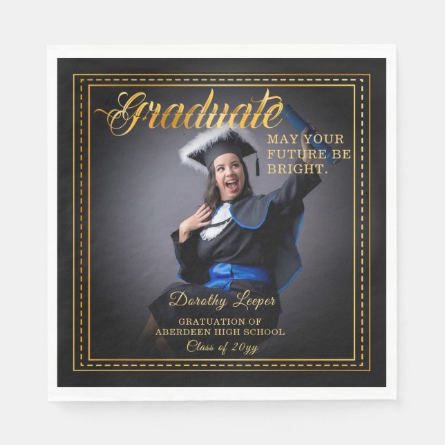 Graduate. Golden touch Brighten your future. Napkins (Front)