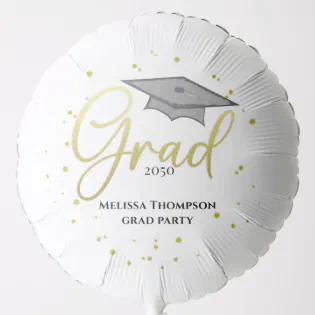 Graduate Grad Gold Graduation Script Party Balloon