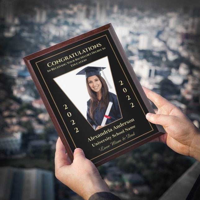 Graduate Grad Photo Graduation Class Custom Award Plaque (Graduate Grad Photo Graduation Class Award Plaque gift from mom, dad and other family members.)