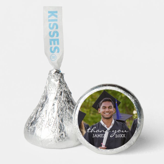 Graduate Grad Photo Graduation Thank You Hershey®'s Kisses® (Front)
