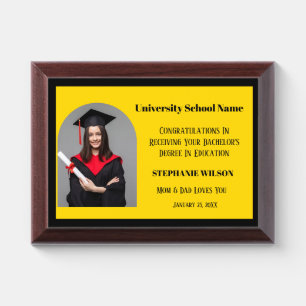 Graduate Graduation 2026 School Photo Gold  Award Plaque