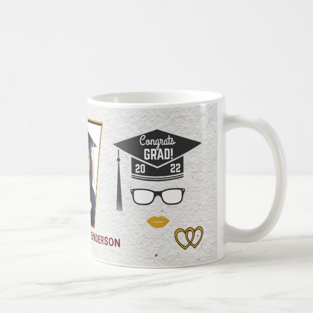 Graduate Graduation Class 2022 Photo Congrats Coffee Mug (Right)