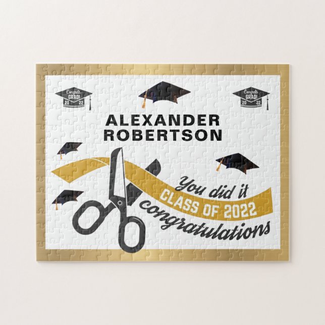 Graduate Graduation Class of 2022 Fun Custom Jigsaw Puzzle (Horizontal)