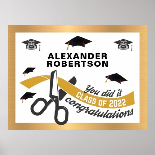 Graduate Graduation Class of 2022 Personalize    Poster