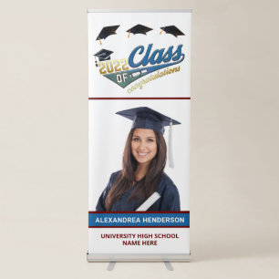 Graduate Graduation Class Photo Congratulations Retractable Banner