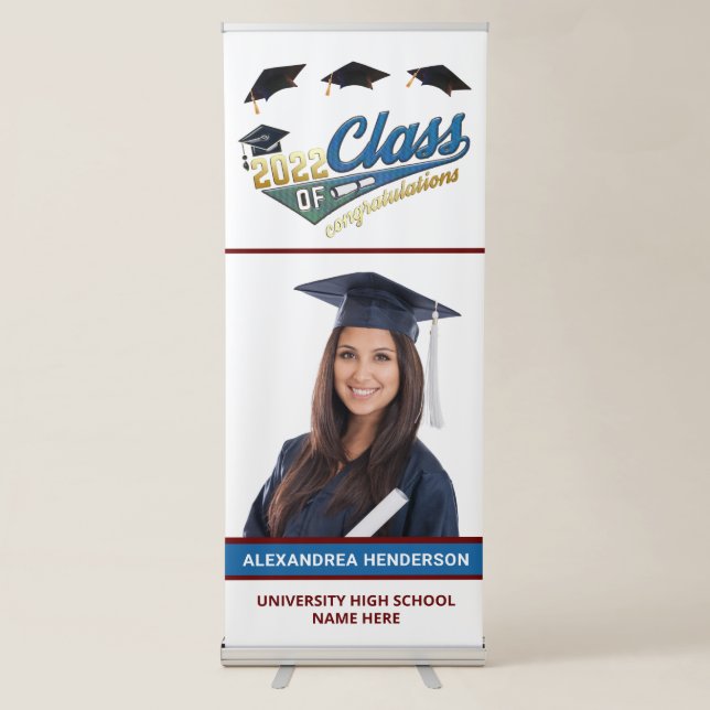 Graduate Graduation Class Photo Congratulations Retractable Banner (Front)