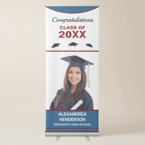 Graduate Graduation Class Photo Congratulations Retractable Banner