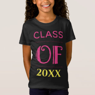 Graduate Graduation Class Pink Yellow Personalize T-Shirt