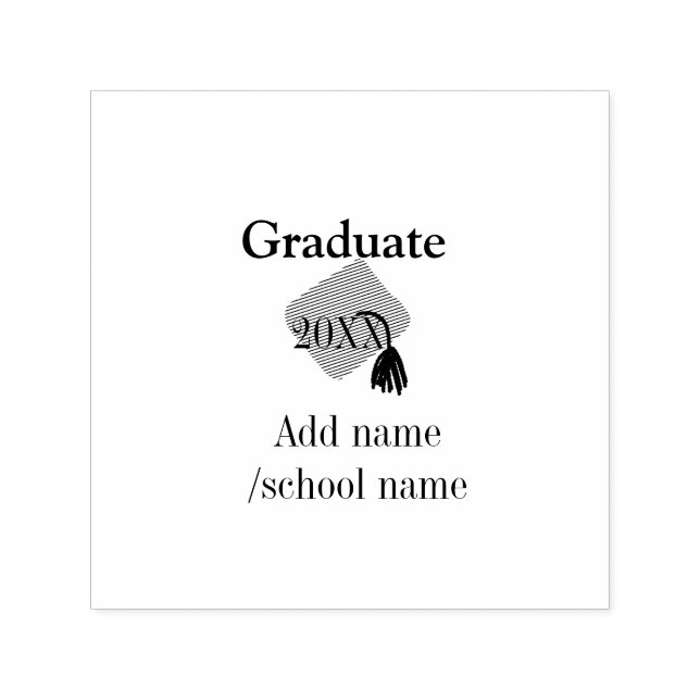 Graduate graduation congrats add name school year  self-inking stamp (Design)