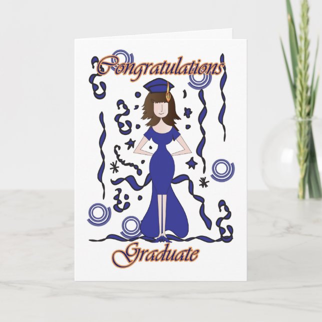 Graduate, Graduation Congratulations with girl Card (Front)