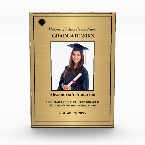 Graduate Graduation Gold Logo Modern Awards  Photo Block