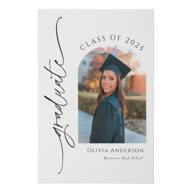 Graduate Graduation Party Welcome Sign with Photo  (Front)