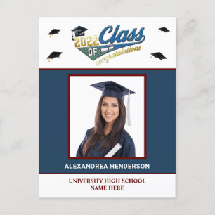 Graduate Graduation Photo Congrats Invite Postcard
