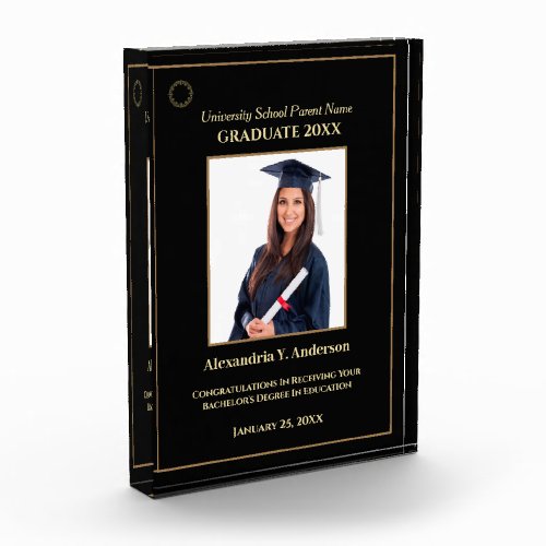 Graduate Graduation Photo Gold Logo Modern Award
