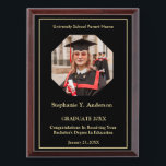 Graduate Graduation Photo Gold Logo Modern Award Plaque<br><div class="desc">Graduate Graduation Photo Gold Logo Modern</div>