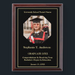 Graduate Graduation Photo Gold Logo Modern Award Plaque<br><div class="desc">Graduate Graduation Photo Gold Logo Modern</div>