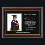 Graduate Graduation Photo Personalize Award Plaque<br><div class="desc">Graduate Graduation Photo Personalize We Love You Congratulations Awards Plaque for your graduate in high school or college. Great gift from family members to the graduate. Replace with your information and photograph. Great to use for Awards ceremonies and events or just to thank someone for their service.</div>