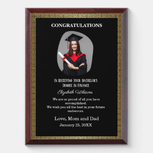 Graduate Graduation Photo Personalized gold Award Plaque