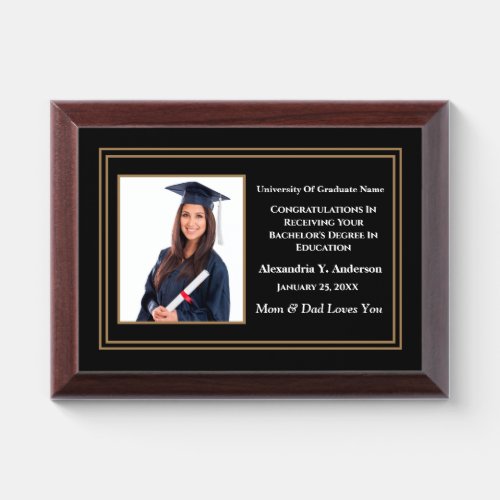 Graduate Graduation Photo School Award Plaque