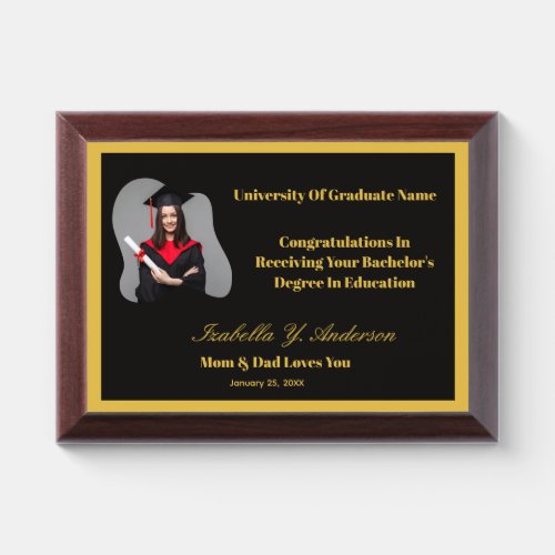 Graduate Graduation Photo School Award Plaque