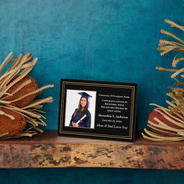 Graduate Graduation Photo School Awards Custom Plaque (Side)