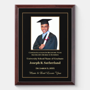 Graduate Graduation Photo School College Gold Award Plaque