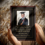 Graduate Graduation Photo School College Gold Award Plaque<br><div class="desc">Graduate Graduation Photo School College Gold Black Award Plaque for your graduate in high school, university, college or program. It is a great gift from family members or friends to the graduate or graduates. Replace with your information and photograph. Great to use for Award ceremonies or just to thank someone....</div>