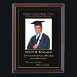 Graduate Graduation Photo School College Gold  Award Plaque<br><div class="desc">Graduate Graduation Photo School College Gold Black Award Plaque for your graduate in high school, university, college or program. It is a great gift from family members or friends to the graduate or graduates. Replace with your information and photograph. Great to use for Award ceremonies or just to thank someone....</div>