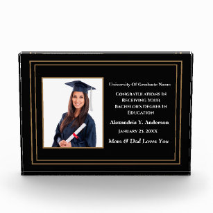 Graduate Graduation School Award Personalize Photo Block