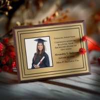 Graduate Graduation School Photo Gold Personalize