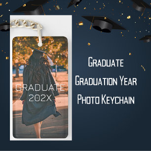 Graduate Graduation Year Full Bleed Photo Keychain