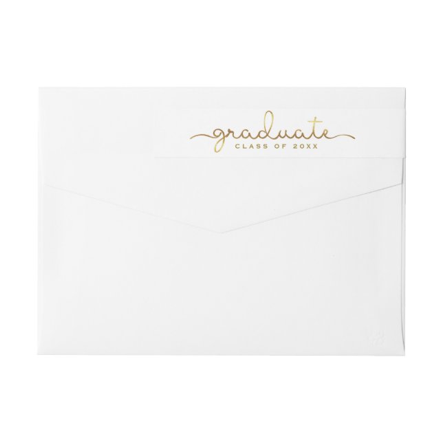 Graduate Hand Lettered Gold Script Wrap Around Label (Back)