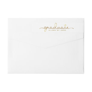 Graduate Hand Lettered Gold Script Wrap Wrap Around Label