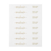 Graduate Hand Lettered Gold Script Wrap Wrap Around Label (Sheet)