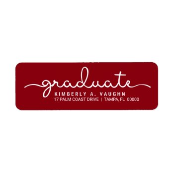 Graduate Hand Lettered Script Diy School Colors Label by HolidayInk at Zazzle