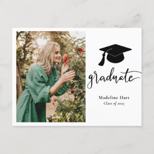 Graduate Hat Save The Date Grad Photo Collage Postcard