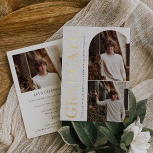 GRADUATE HEADLINE Graduation Photo Foil Invitation