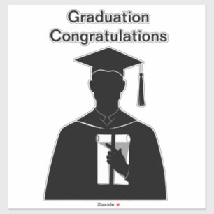 Graduate Holding Diploma Sticker