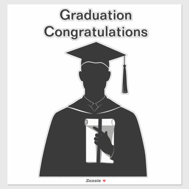 Graduate Holding Diploma Sticker (Sheet)