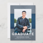 Graduate in Blues Photo Announcement (Front)