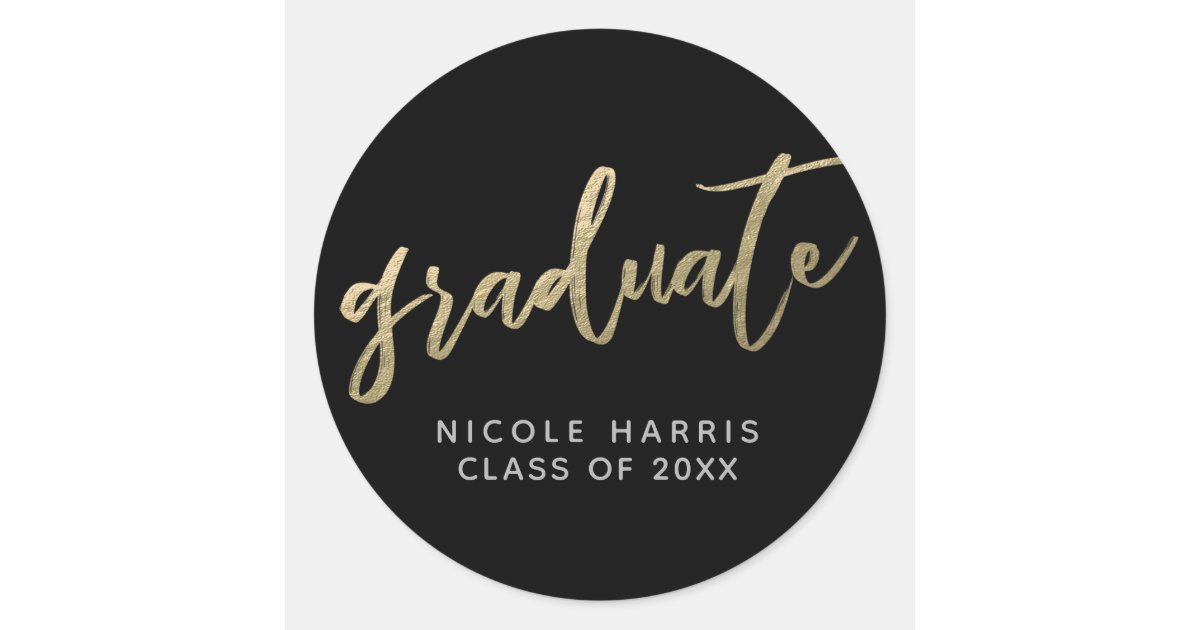 Graduate in Gold Sticker | Zazzle