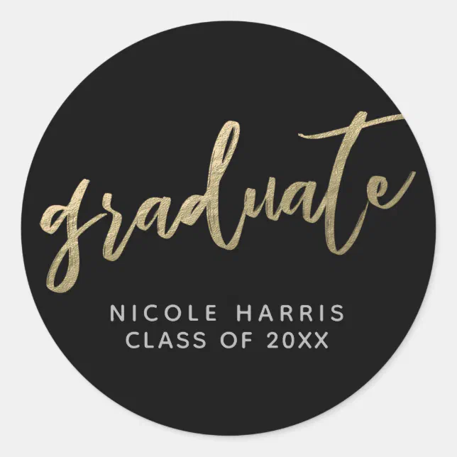 Graduate in Gold Sticker | Zazzle
