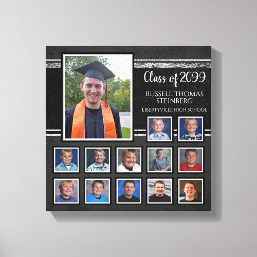 Graduate K_12 Photo Collage Keepsake Canvas Print