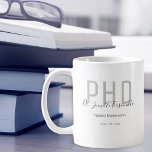 Graduate Keepsake Black Gray Name Degree PhD Coffee Mug