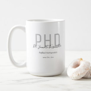 Graduate Keepsake Black Gray Name PhD Coffee Mug