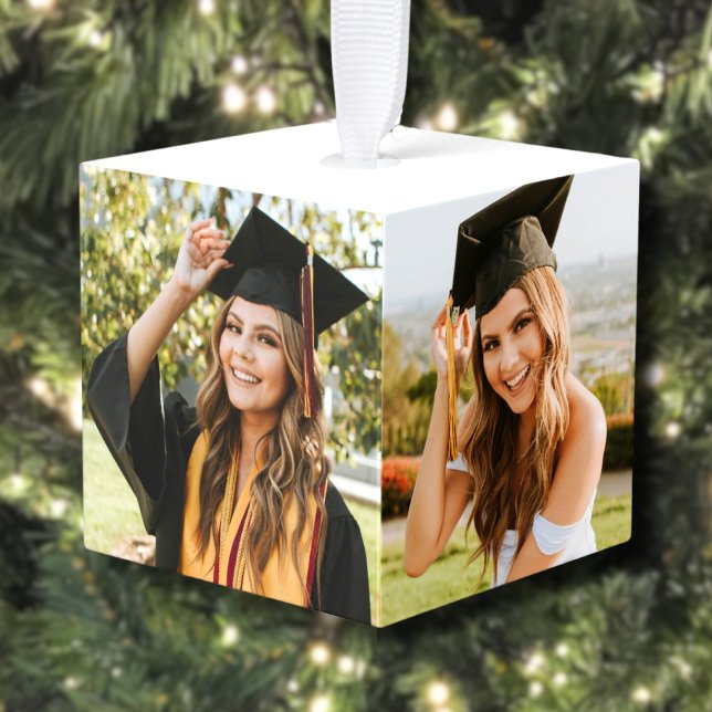 Graduate Keepsake Graduation Photo Cube Ornament (Graduate Keepsake Graduation Photo Cube Ornament)