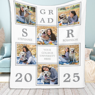 Graduate Keepsake Personalized Photo Collage Fleece Blanket