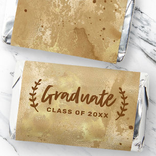 Graduate Laurel Foliage Watercolor Gold Graduation Hershey's Miniatures