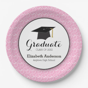 Graduate Light Pink Graduation Party Paper Plates